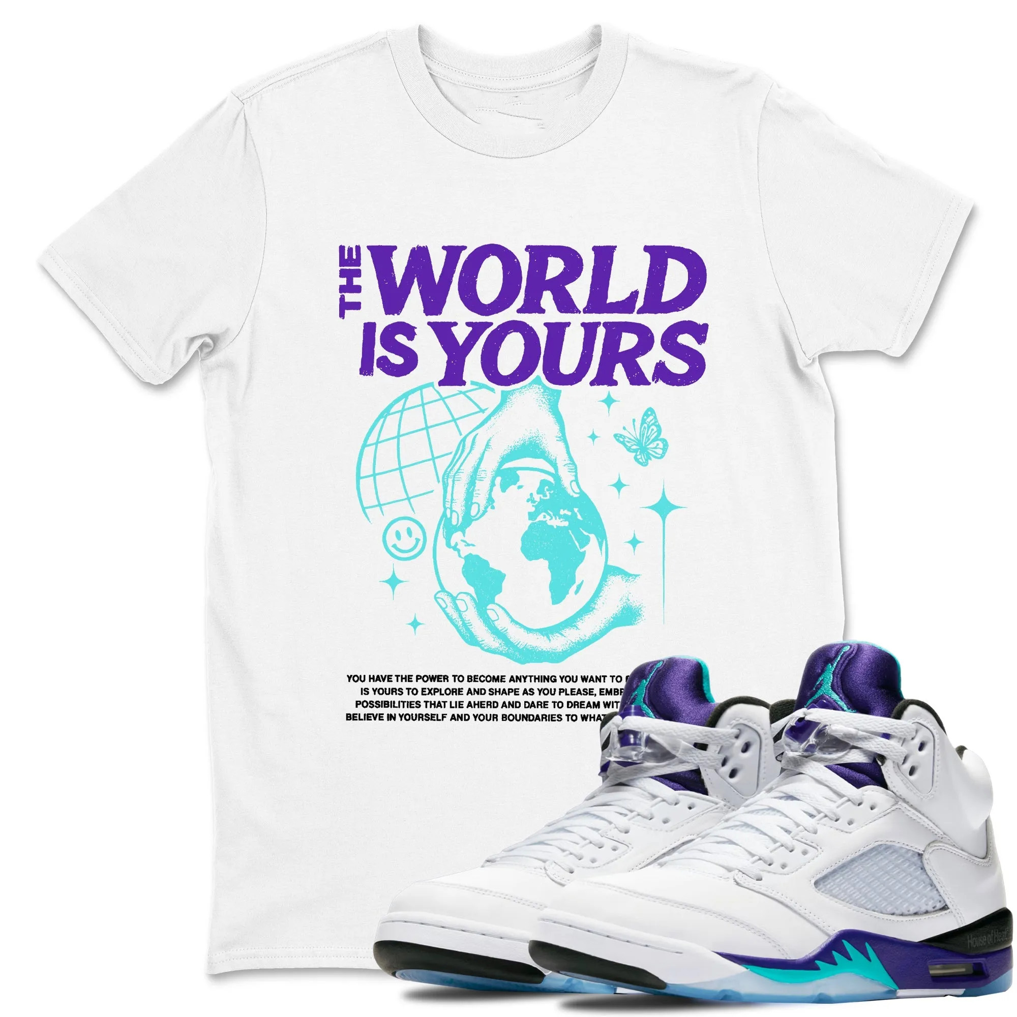 The World Is Yours Sneaker Tees - Air Jordan 5 Grape