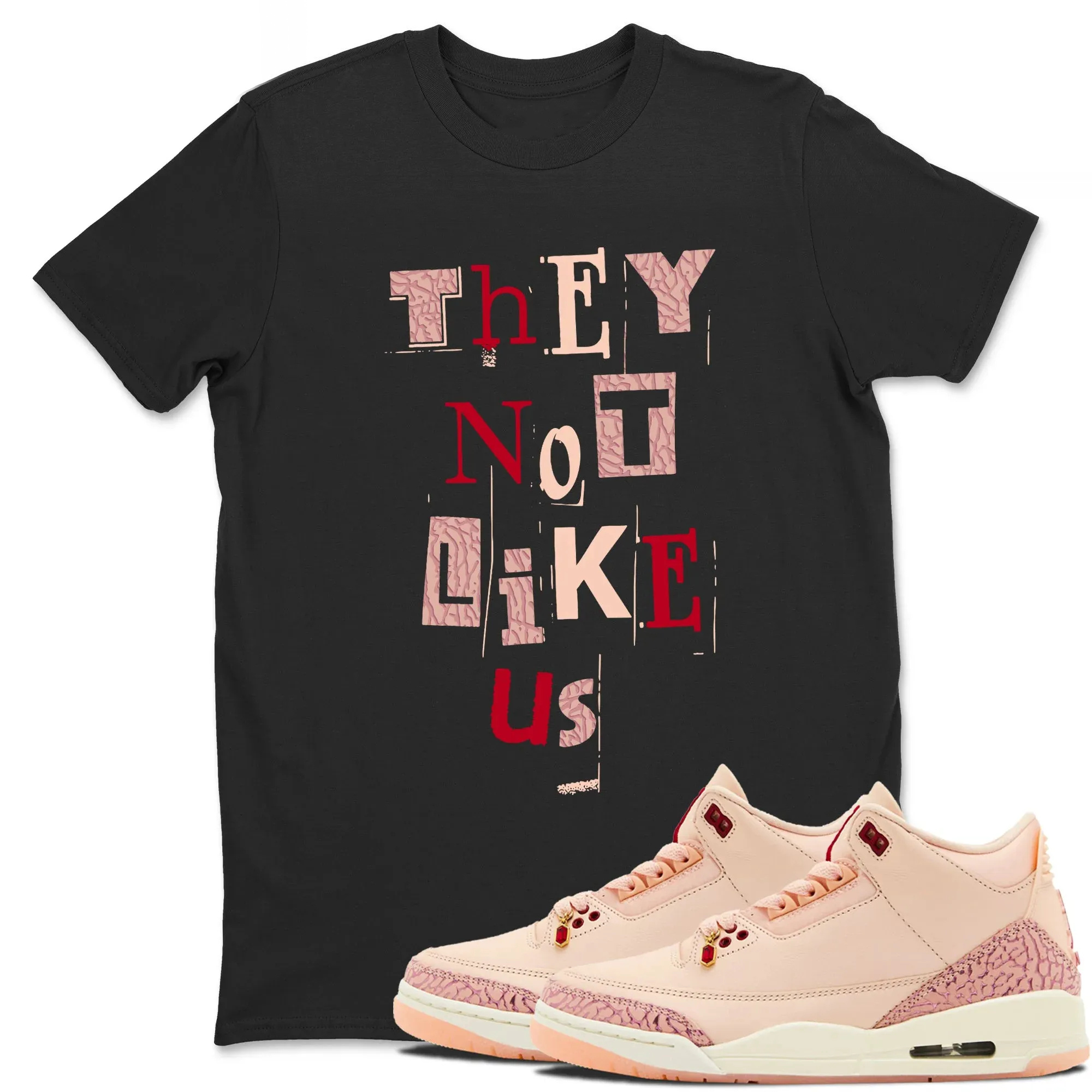 Vintage They Not Like Us TEEWAVO Sneaker Tees - Air Jordan 3 Valentines Day