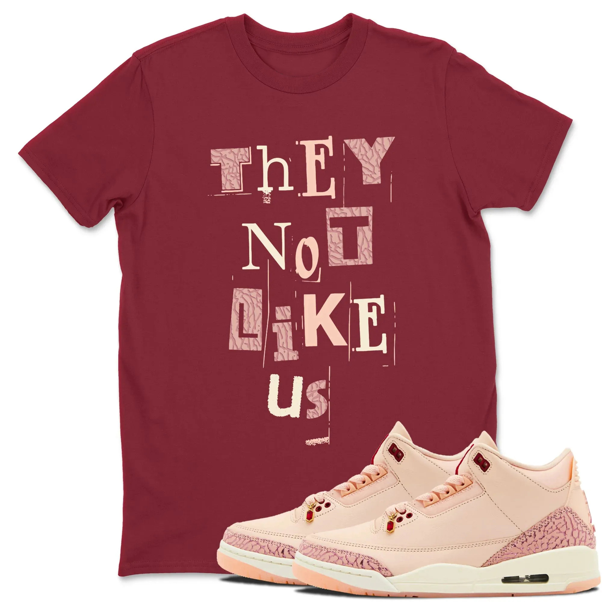 Vintage They Not Like Us TEEWAVO Sneaker Tees - Air Jordan 3 Valentines Day