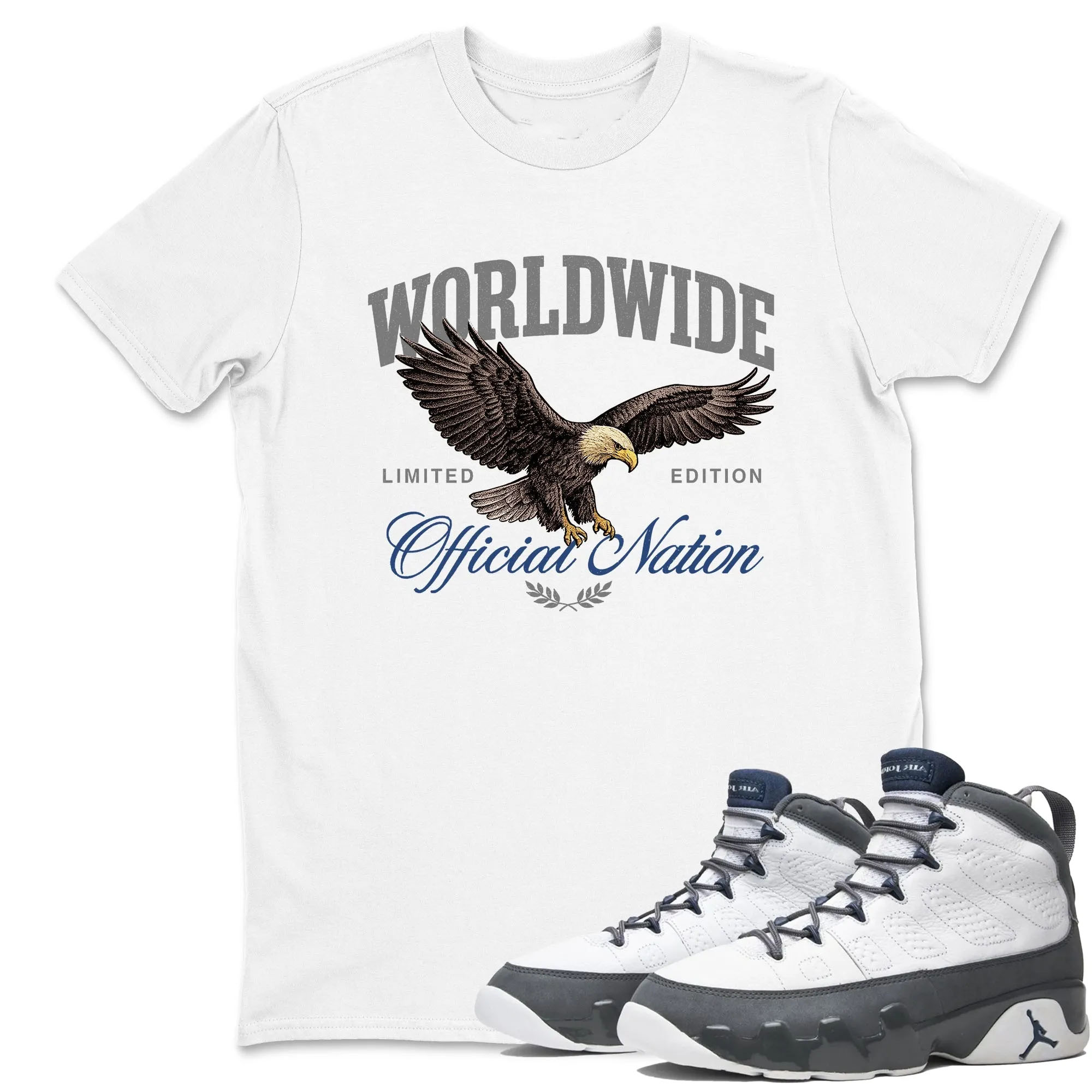 Worldwide Official Nation  Sneaker Tees - Air Jordan 9 Flint Grey