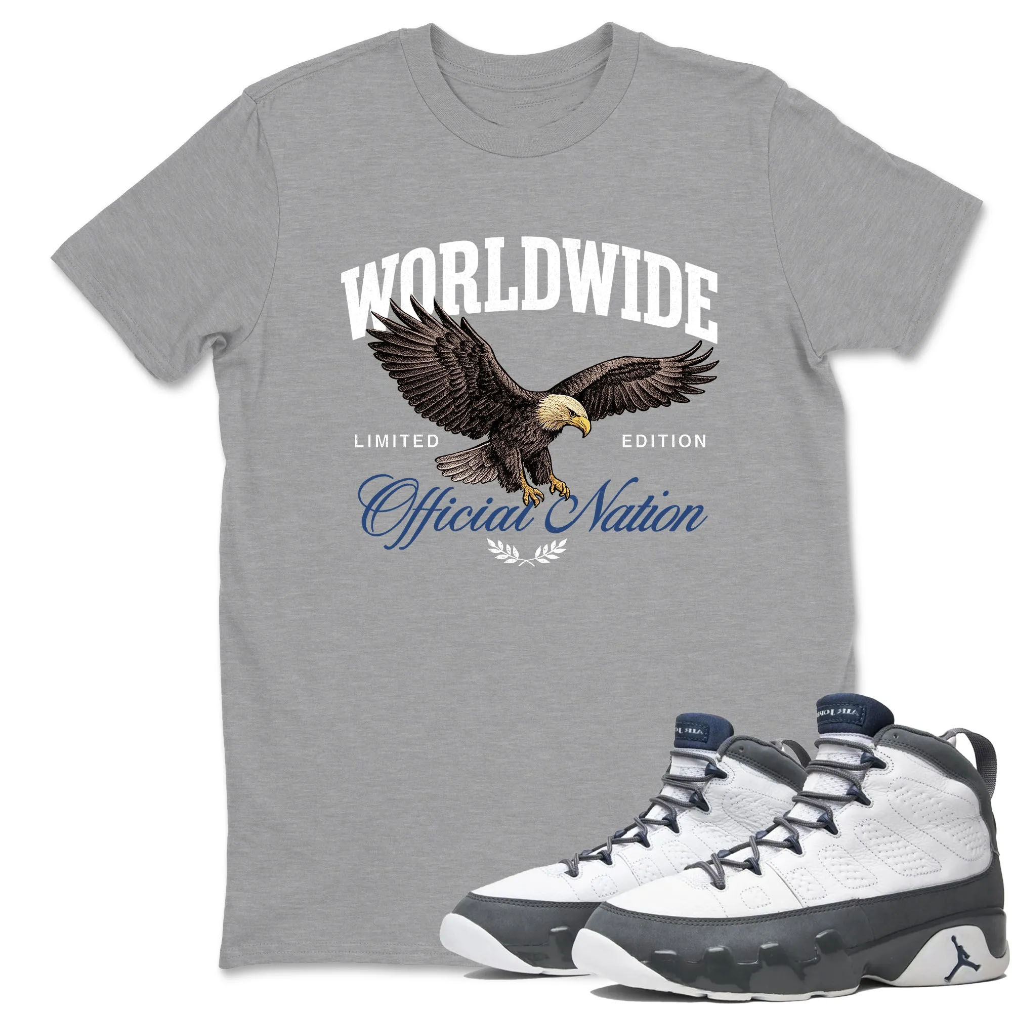 Worldwide Official Nation  Sneaker Tees - Air Jordan 9 Flint Grey