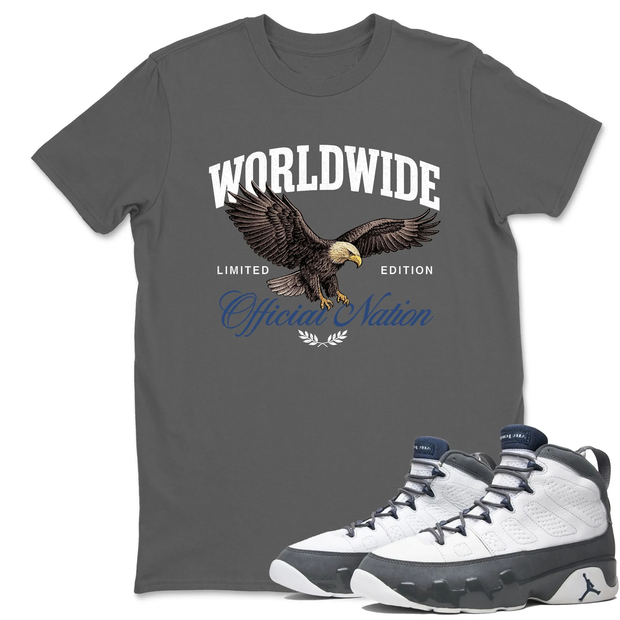 Worldwide Official Nation  Sneaker Tees - Air Jordan 9 Flint Grey