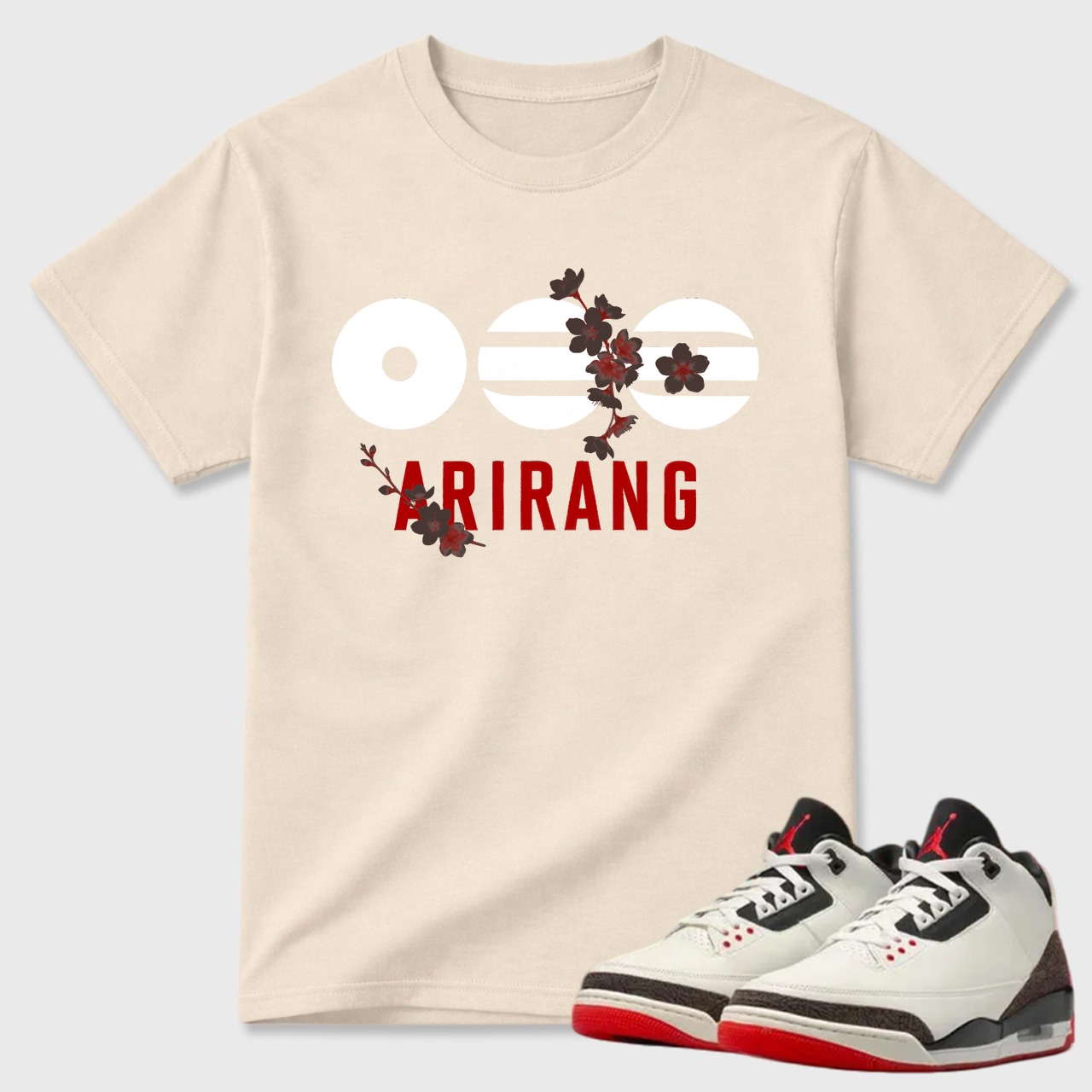 Arirang Cherry Blossom Air Jordan 3 Minimal Tee