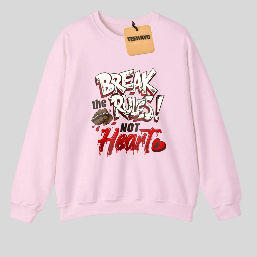 Break The Rules With Heart tshirt 100% cotton