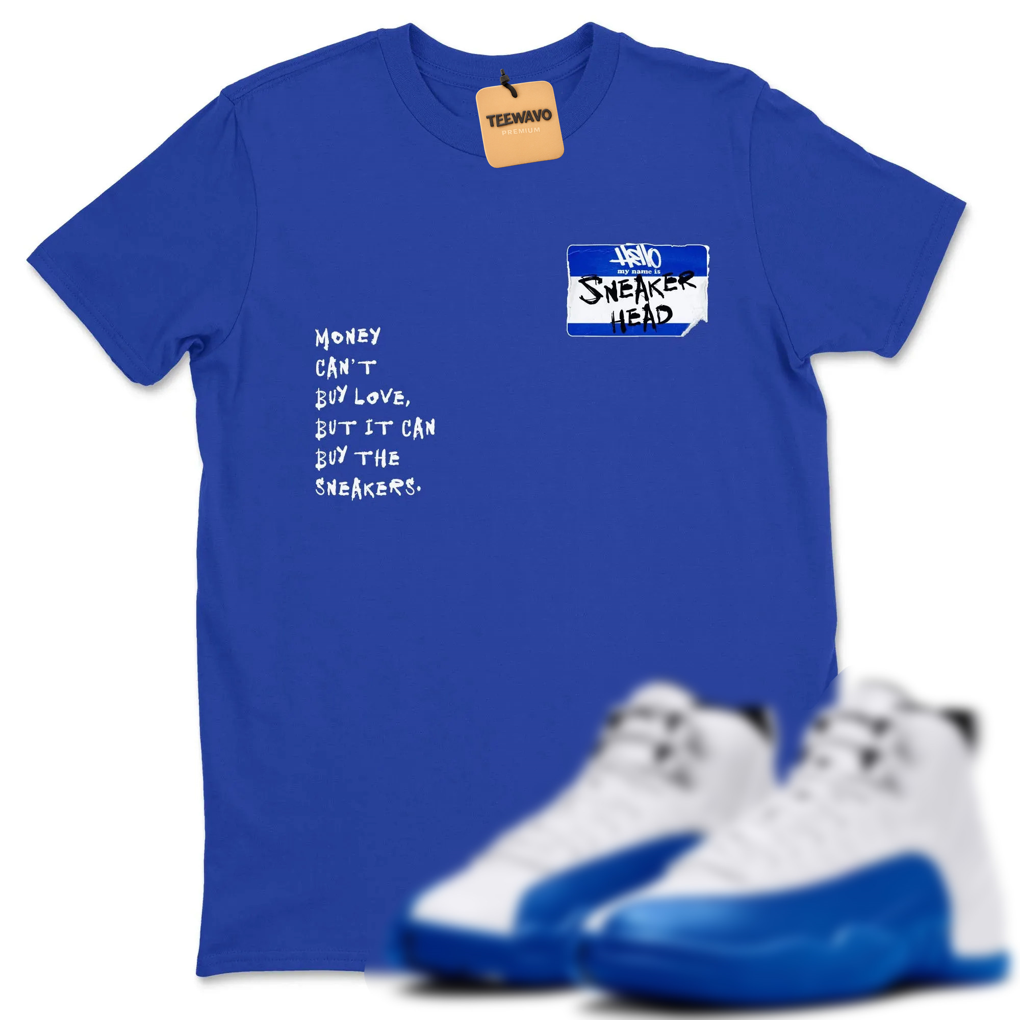Sneakerhead Badge TEEWAVO Sneaker Tees - AJD 12 Blueberry