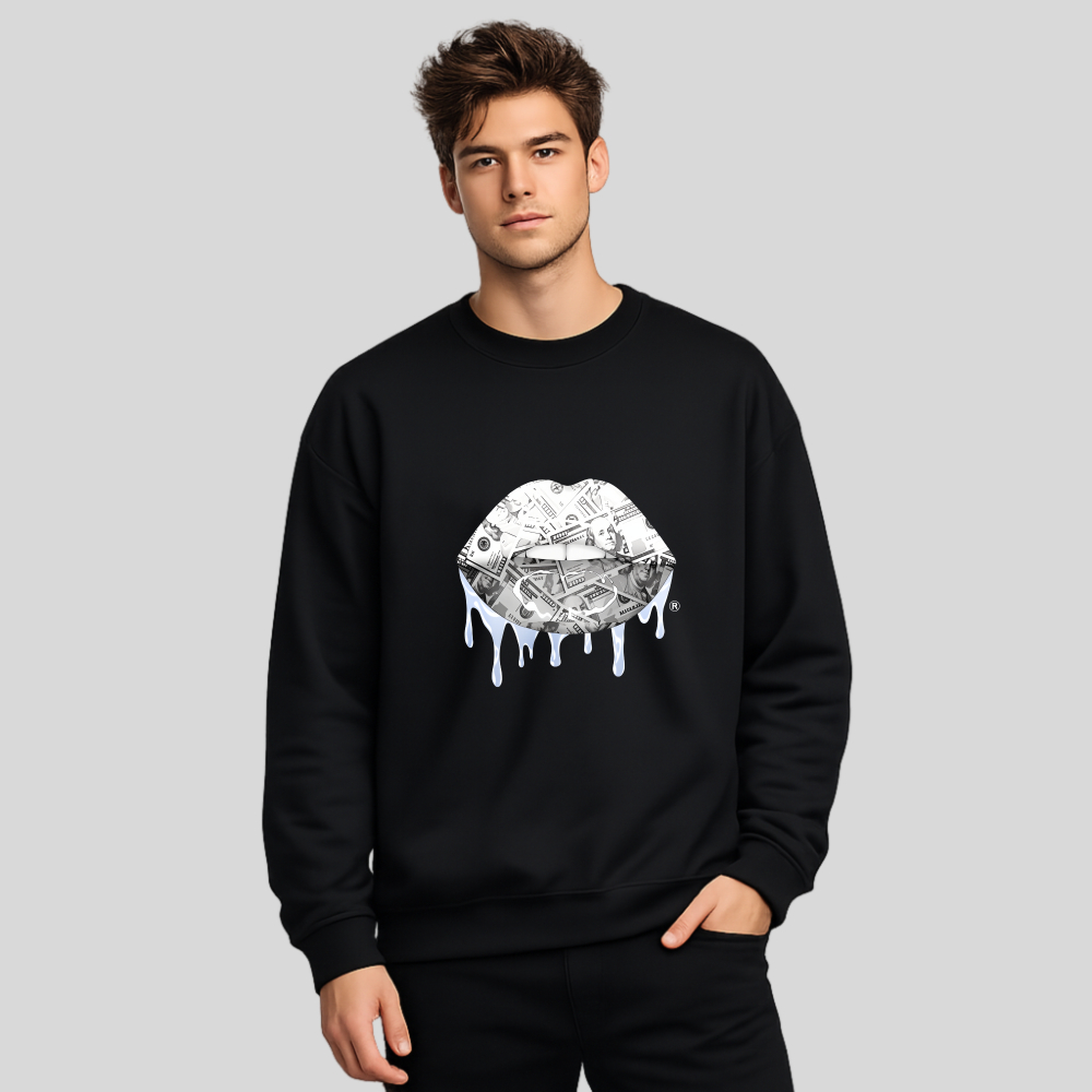 Money Lips With Dripping Effect tshirt 100% cotton