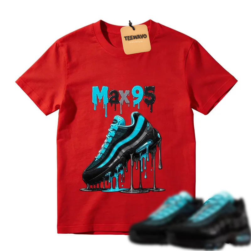 Max 95 Drip Graphic Tee – Aqua Black Sneaker Match Shirt