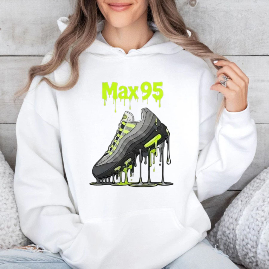 Max 95 Neon Green Drip Sneaker Graphic Unisex Classic Hoodie