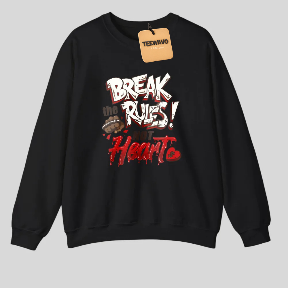 Break The Rules With Heart tshirt 100% cotton