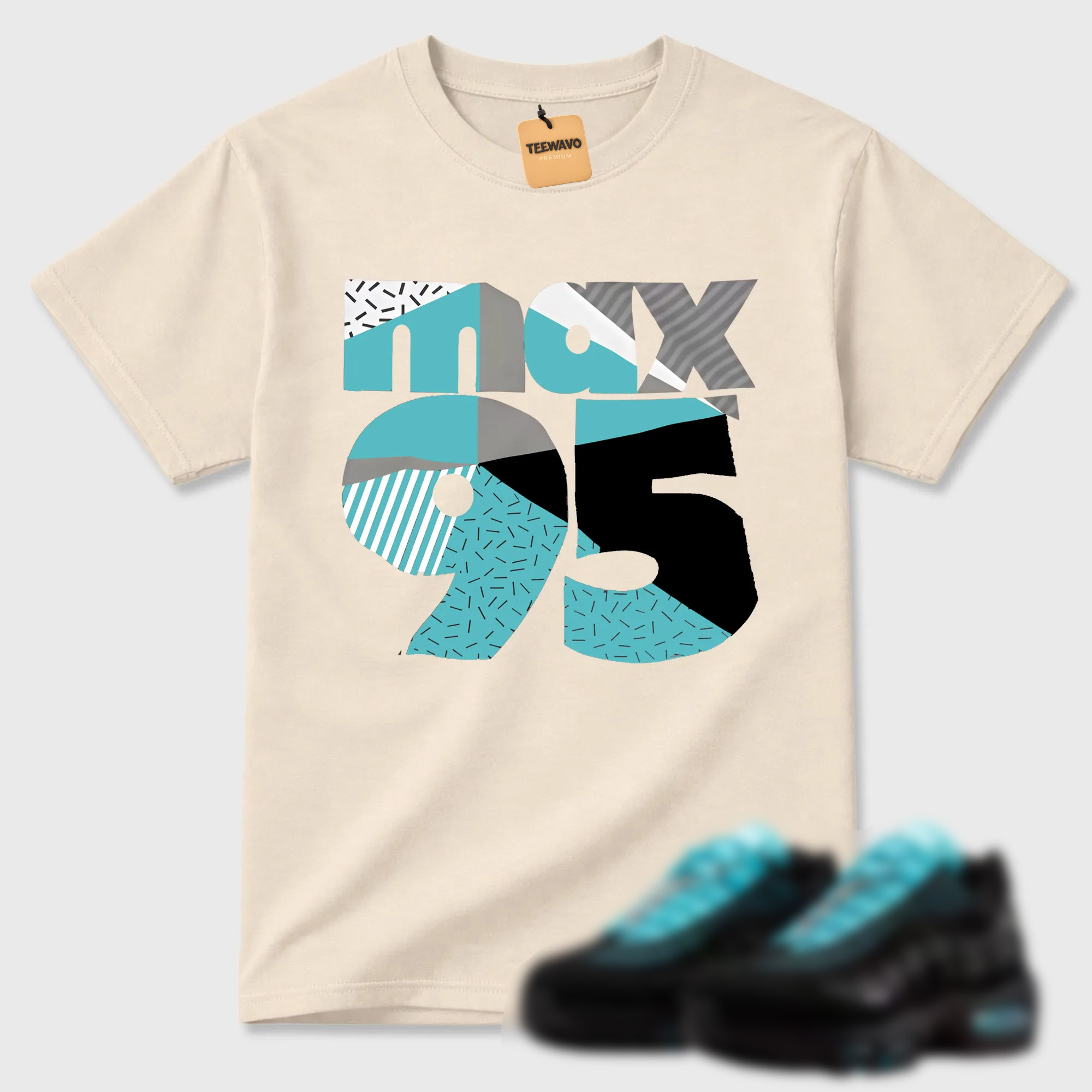 Geometric Cutout 95 Premium Graphic Tee for Sneaker Matching Outfits