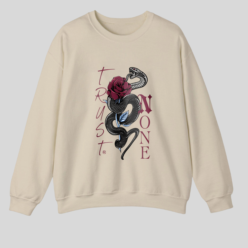 Snake Winding Around Rose With Text tshirt 100% cotton