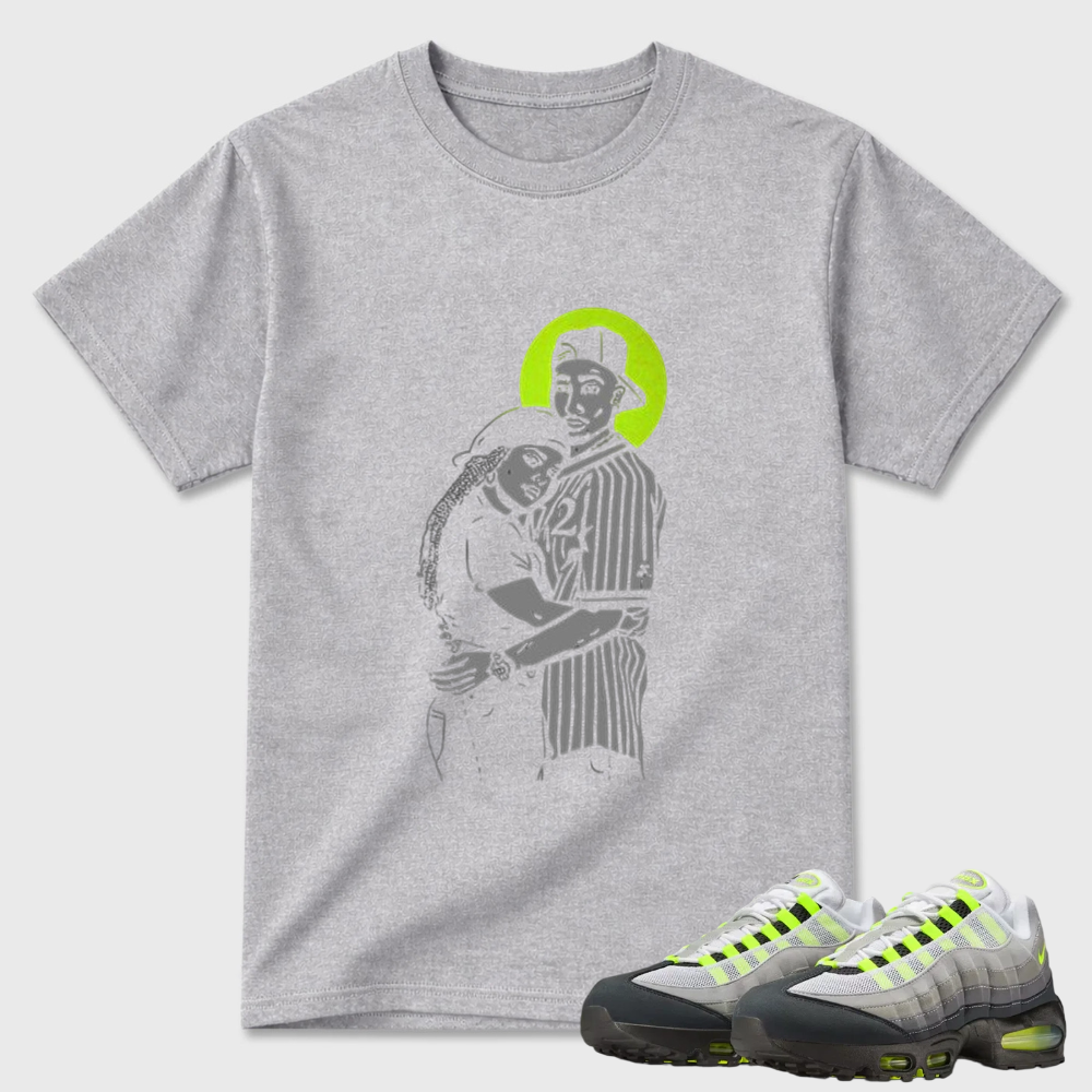 Black Grey Max 95 Big Bubble Neon matching tshirt - sneaker outfit