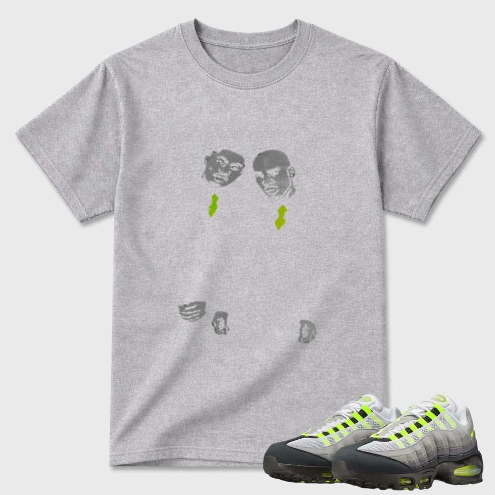 Black Grey Neon Max 95 Big Bubble Neon matching tshirt sneaker tee