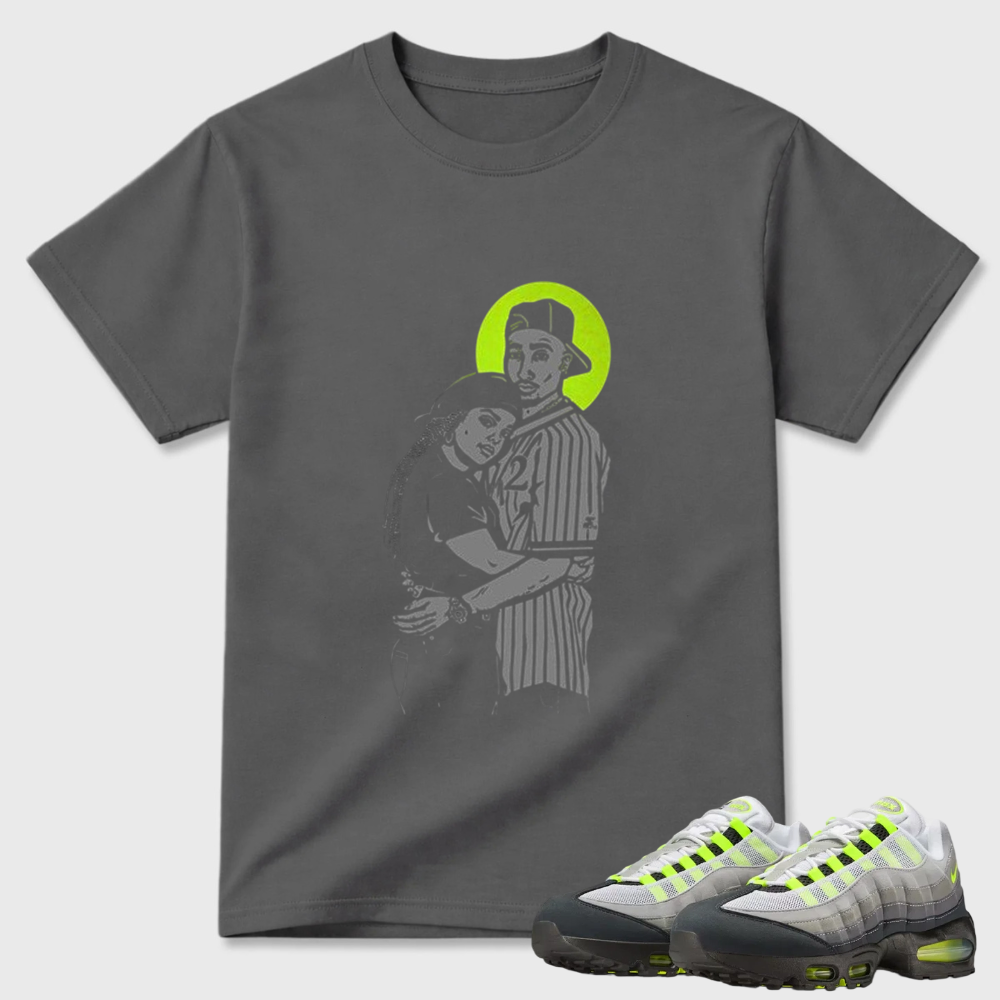Black Grey Max 95 Big Bubble Neon matching tshirt - sneaker outfit
