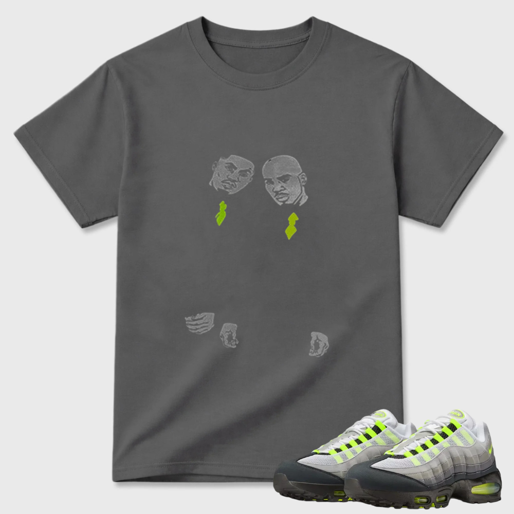 Black Grey Neon Max 95 Big Bubble Neon matching tshirt sneaker tee