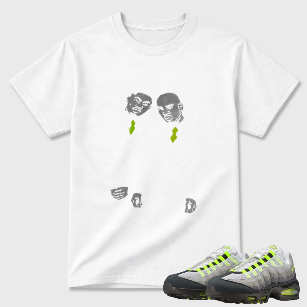 Black Grey Neon Max 95 Big Bubble Neon matching tshirt sneaker tee
