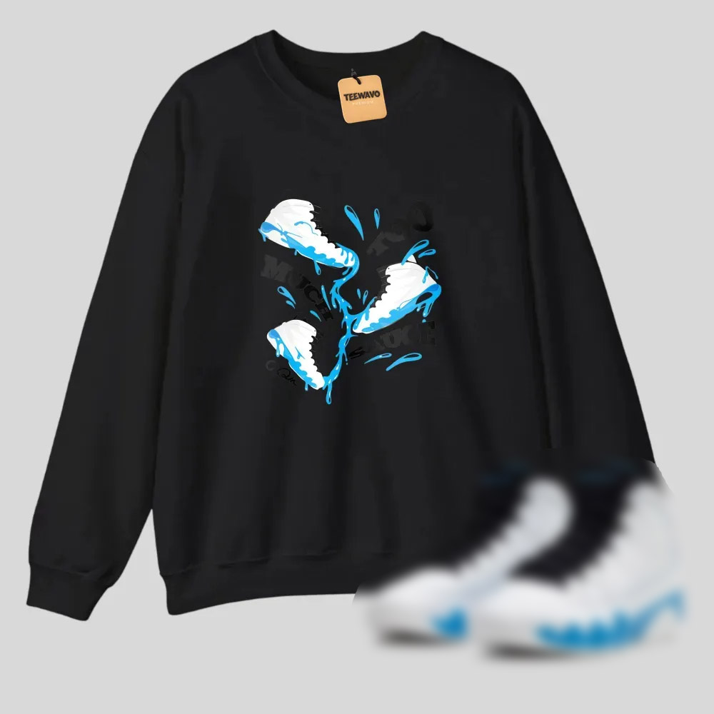 Blue Clouds And Water Splash Design tshirt 100% cotton