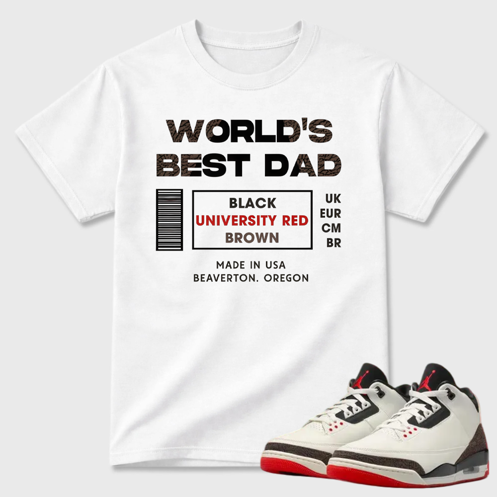 AJ3 World’s Best Dad Match Tee, Match WORLD’S BEST DAD Shirt