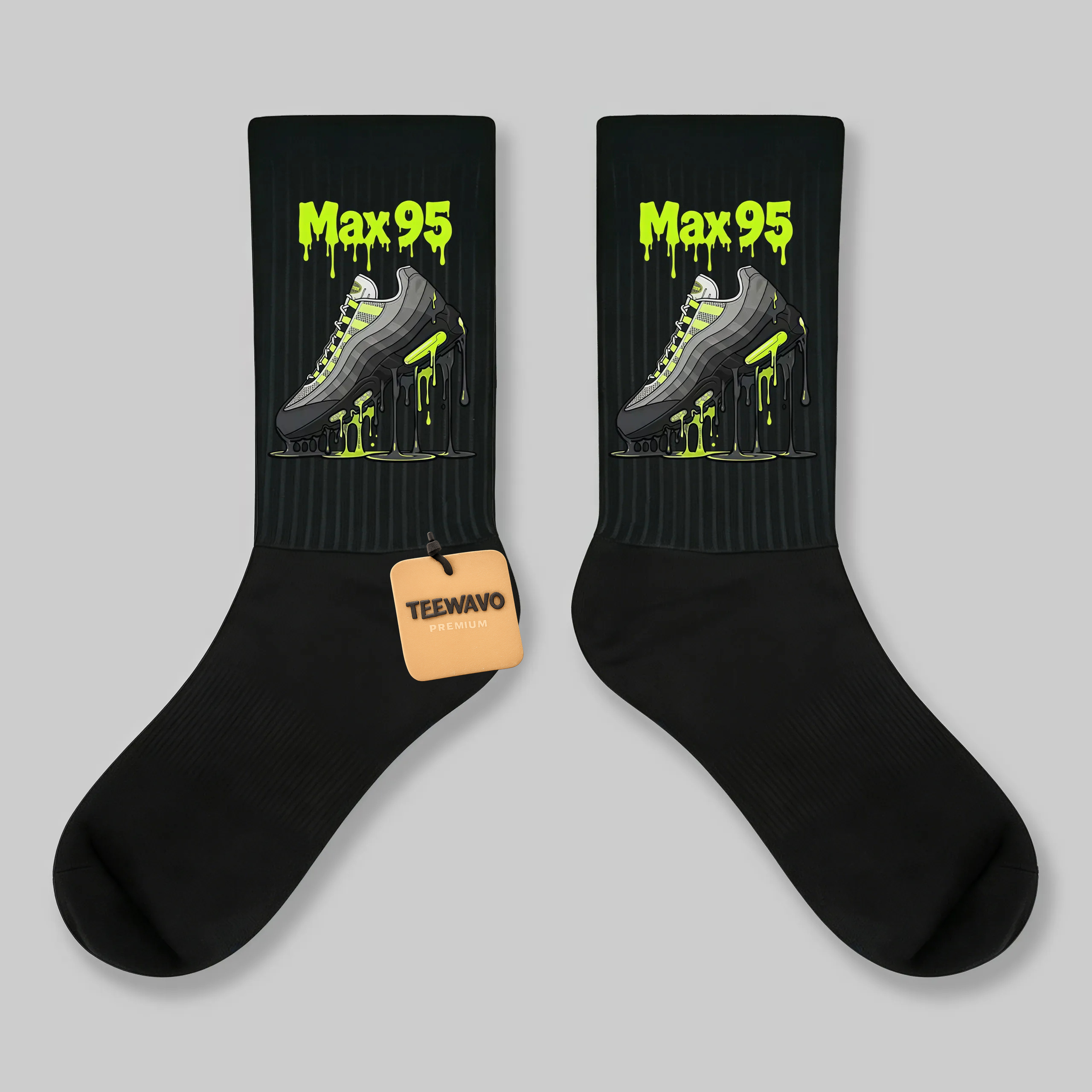 Crew Socks Air Max 95 Neon Drip Sneaker Print