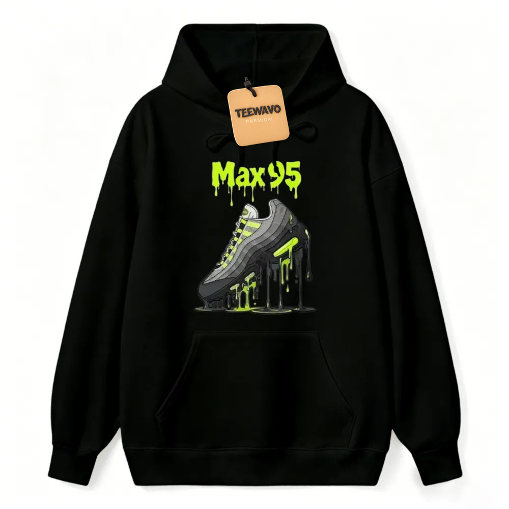 Max 95 Neon Green Drip Sneaker Graphic Unisex Classic Hoodie