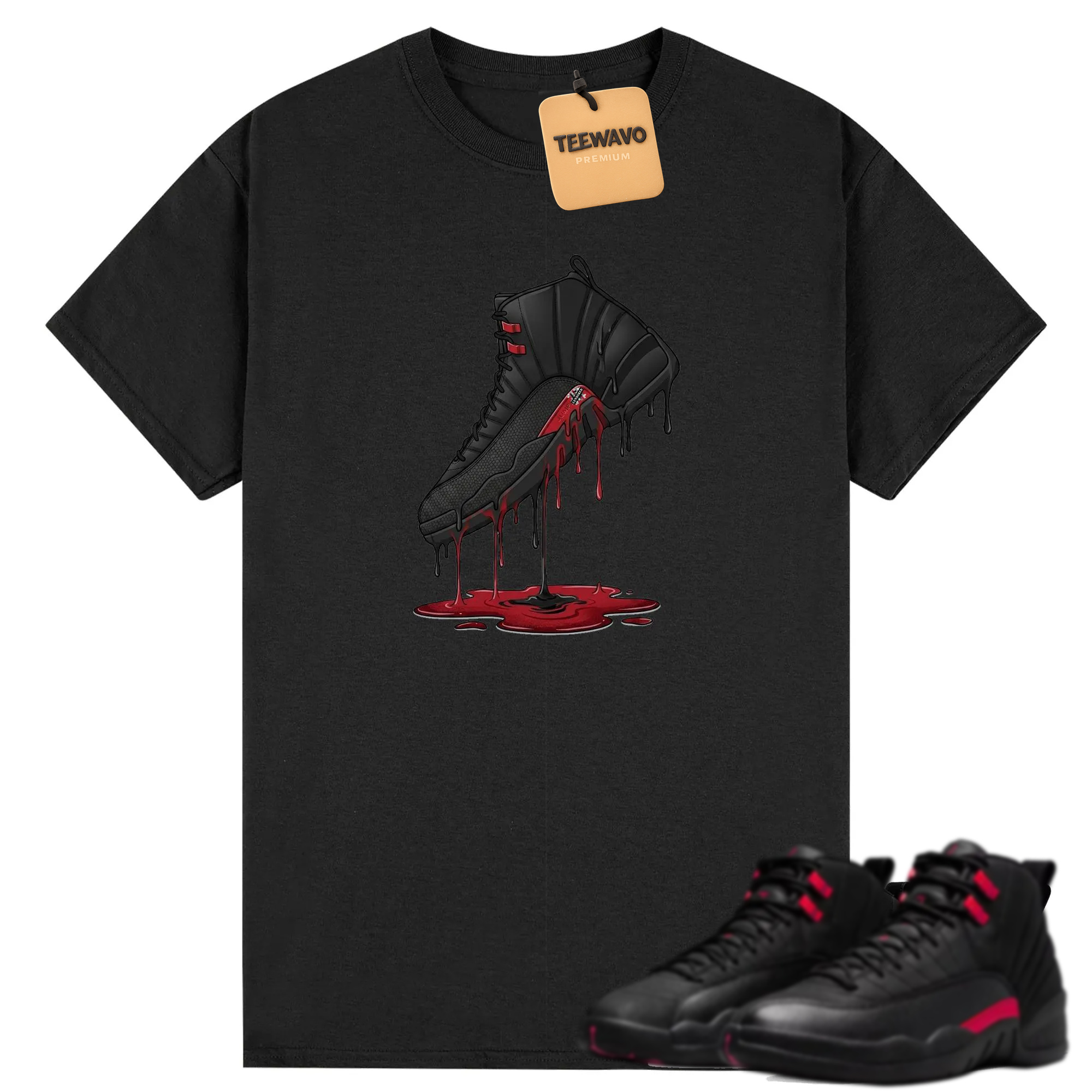 Dripping Shoe Shirt to Match AJD 12 Retro Bloodline