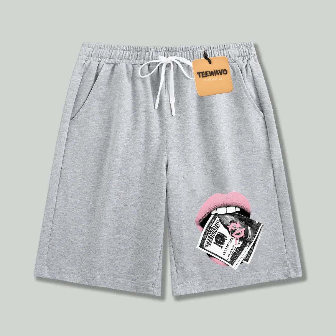 Unisex athletic shorts Pink Lips And Dollar Bills