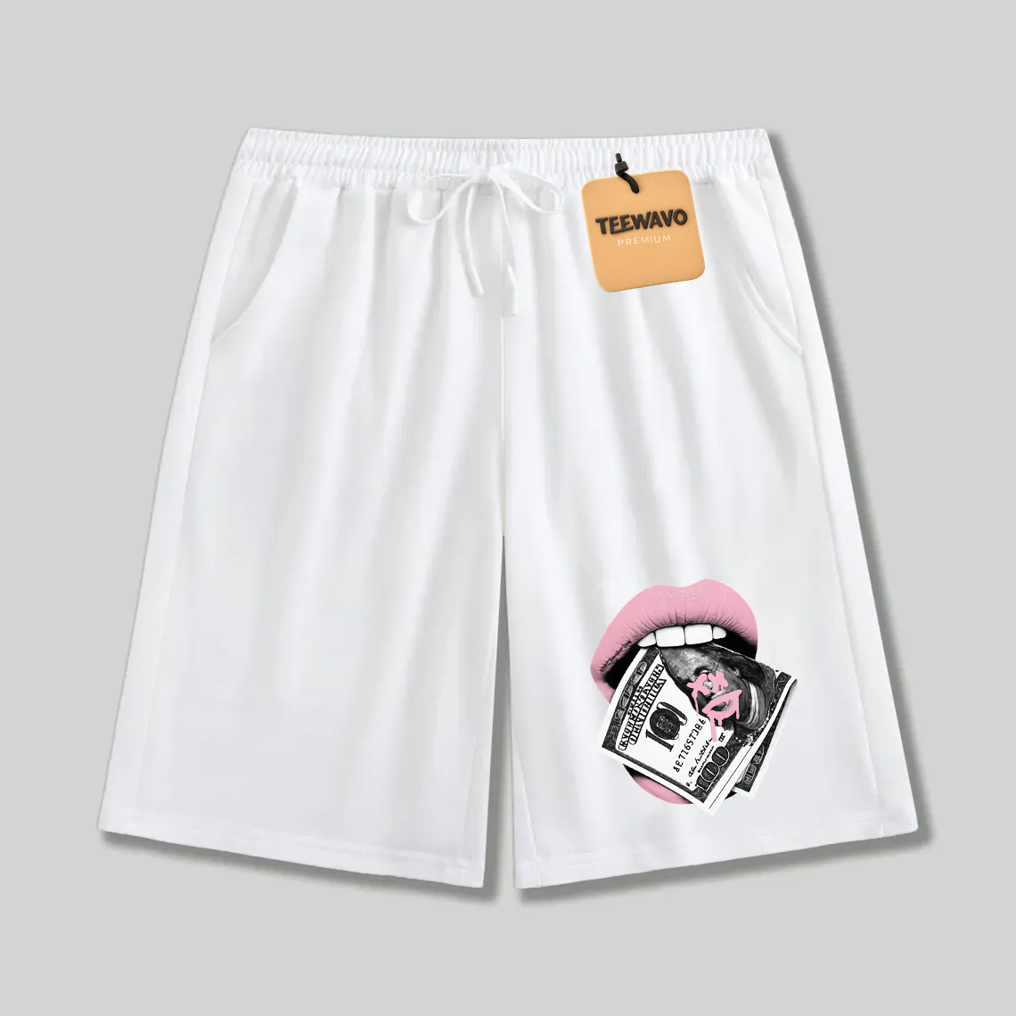 Unisex athletic shorts Pink Lips And Dollar Bills