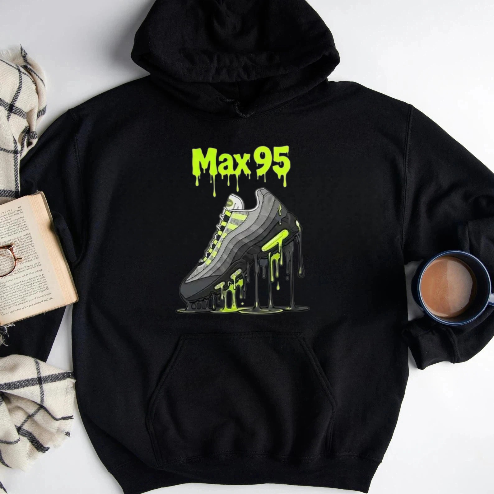 Max 95 Neon Green Drip Sneaker Graphic Unisex Classic Hoodie