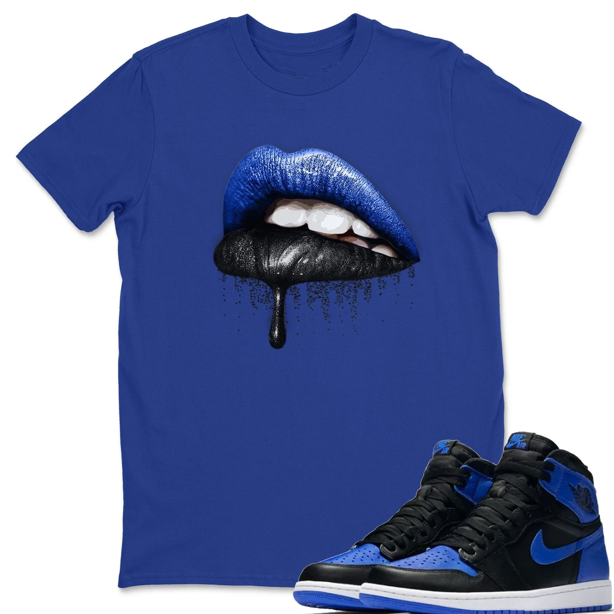 Dripping Lips Unisex Tops - Air Jordan 1 Royal Black
