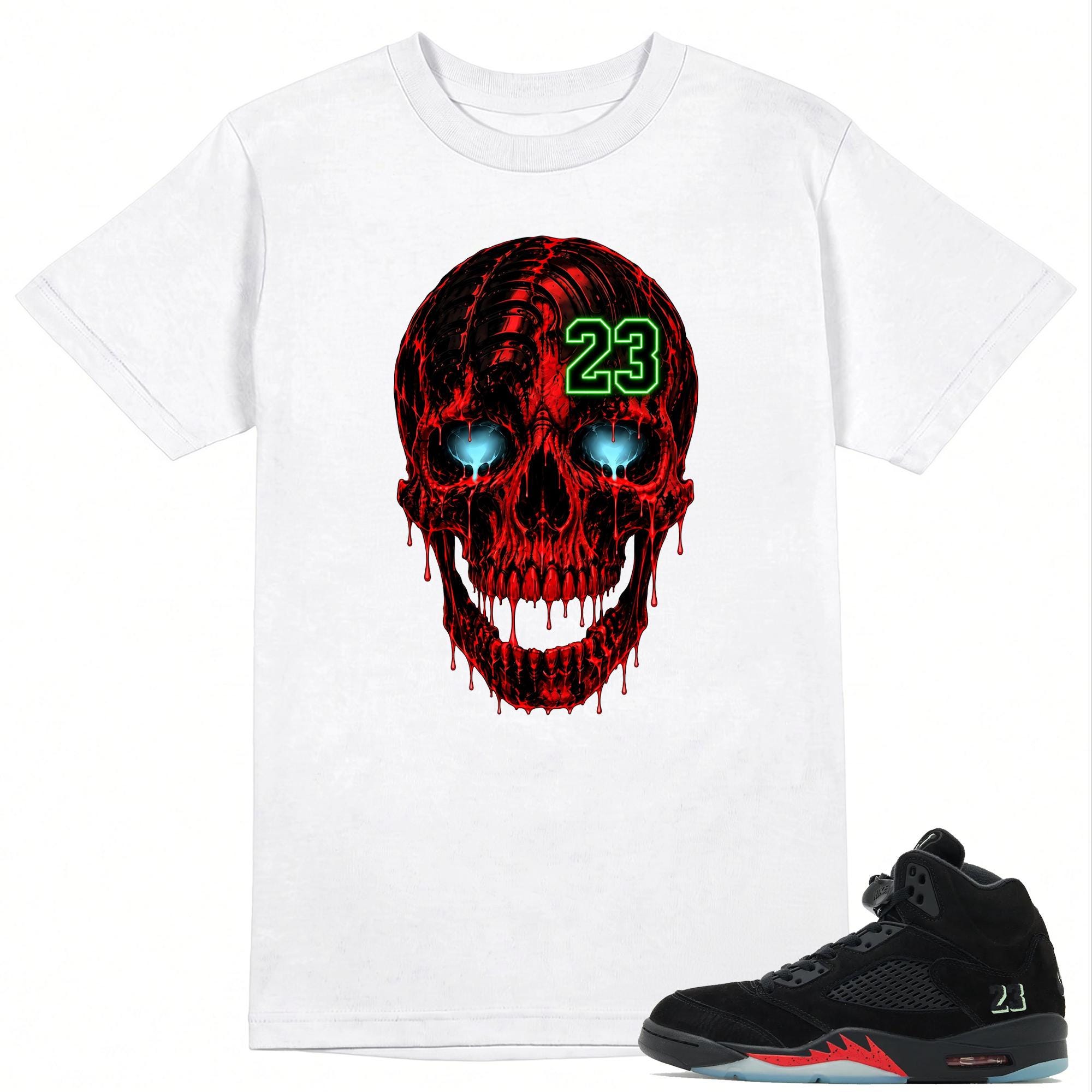 Skull Shirt to Match A.J 5 Halloween Sneaker