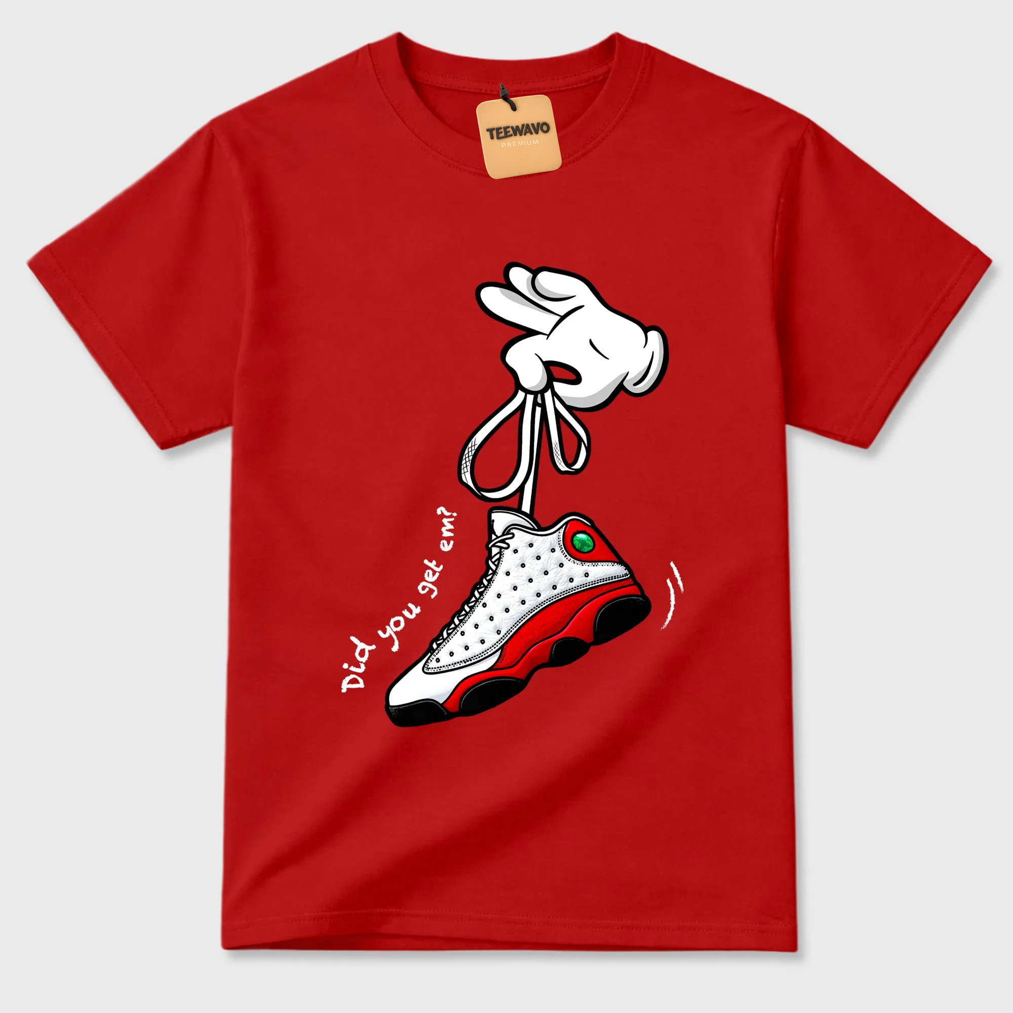 Cartoon Hands Sneaker Tees - AJD 13 University Red