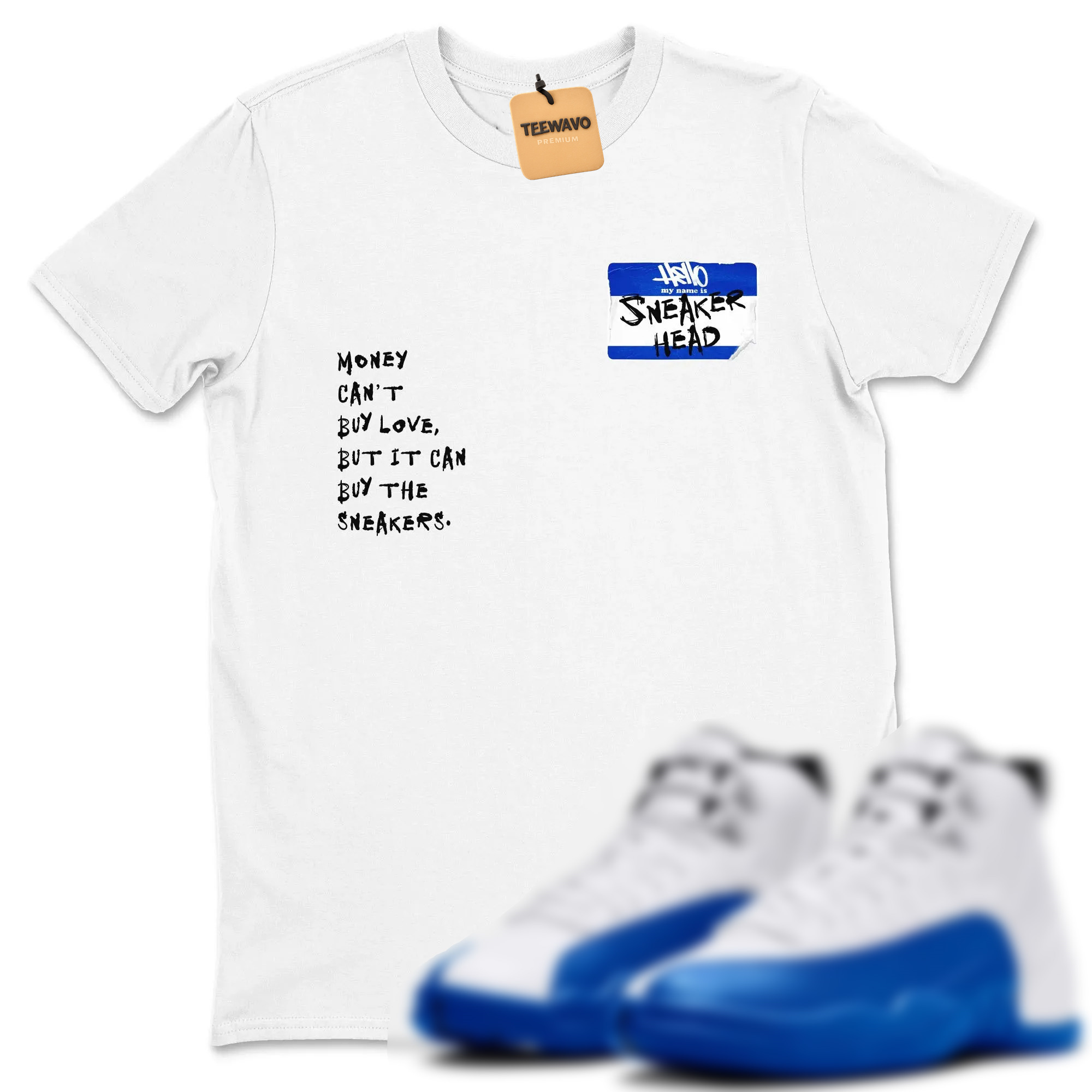 Sneakerhead Badge TEEWAVO Sneaker Tees - AJD 12 Blueberry