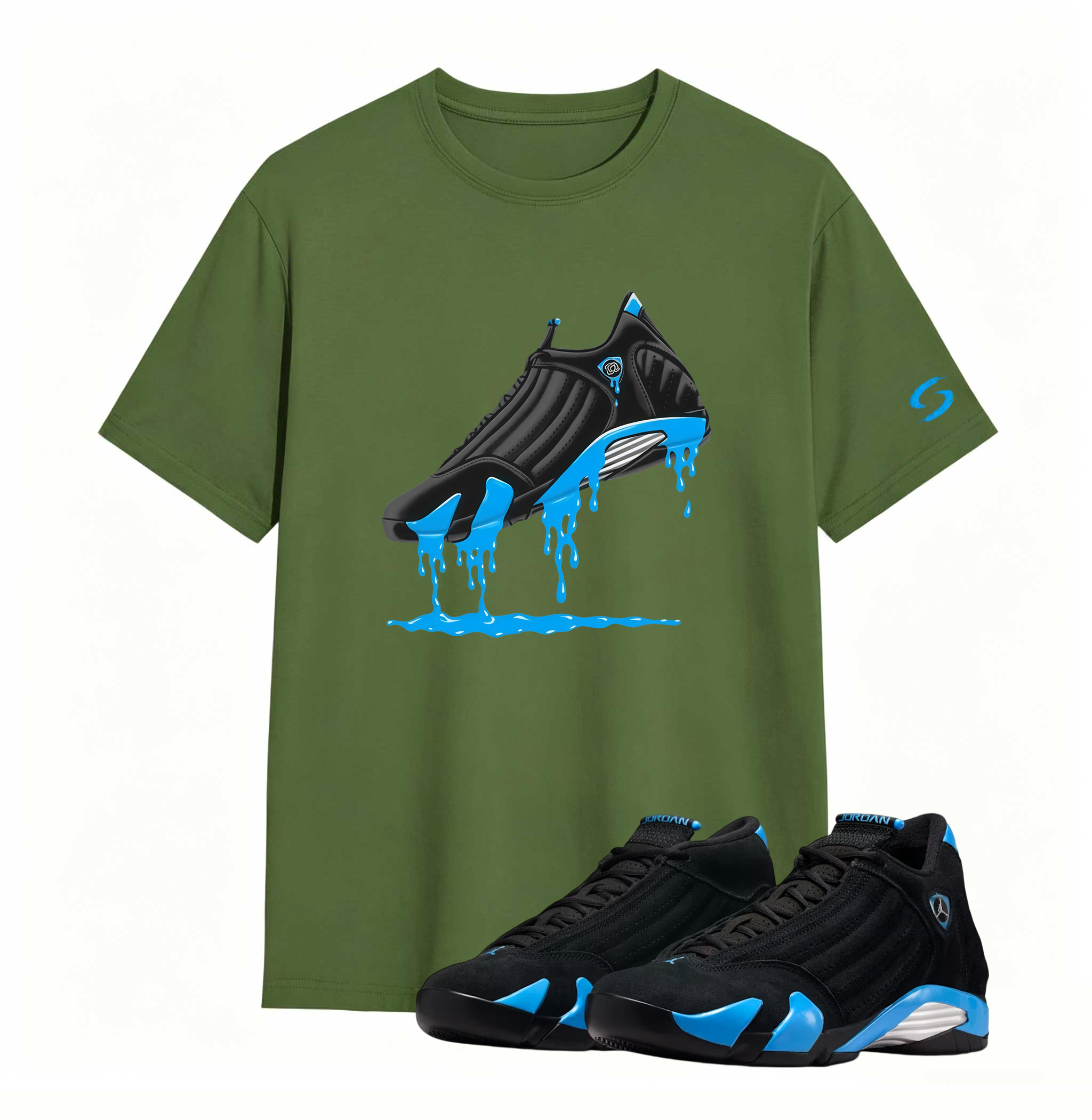 Air Jordan 14 University Blue Matching T-Shirt
