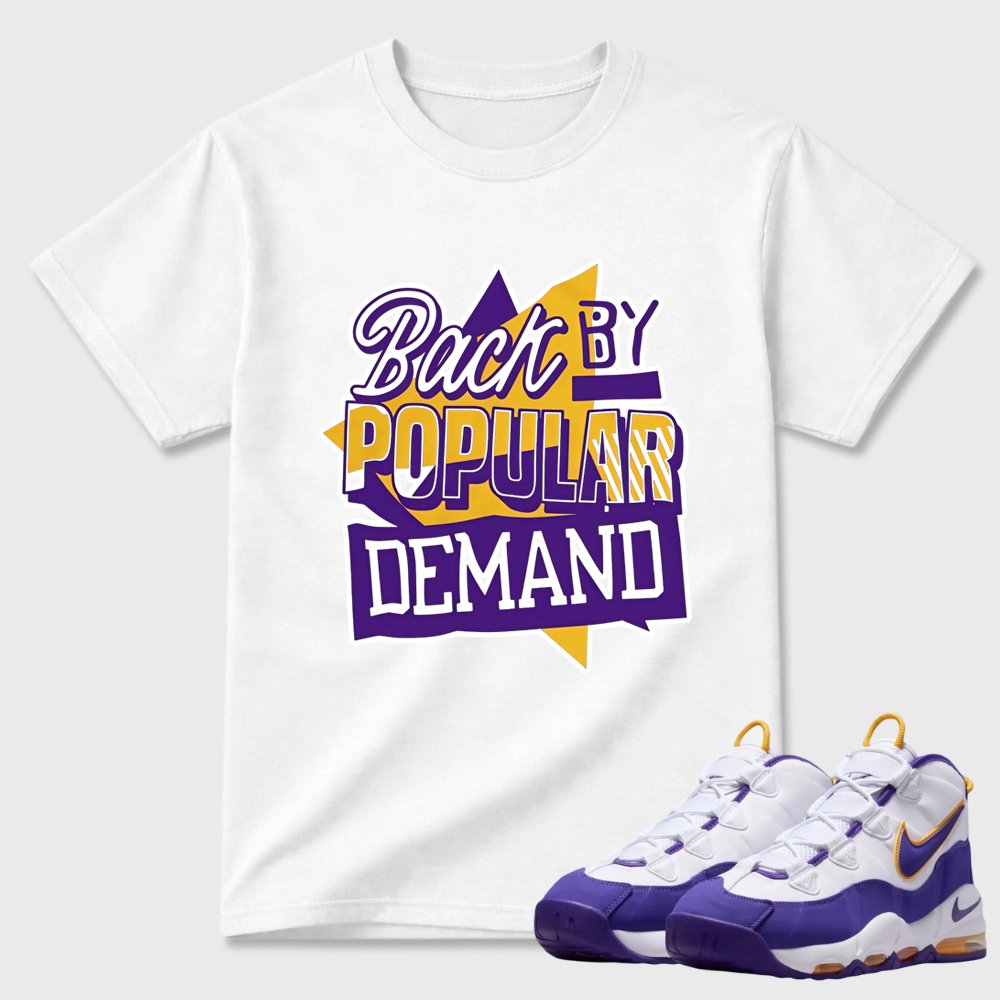 Throwback Sneaker Shirt White to Match Air Max Uptempo Laker