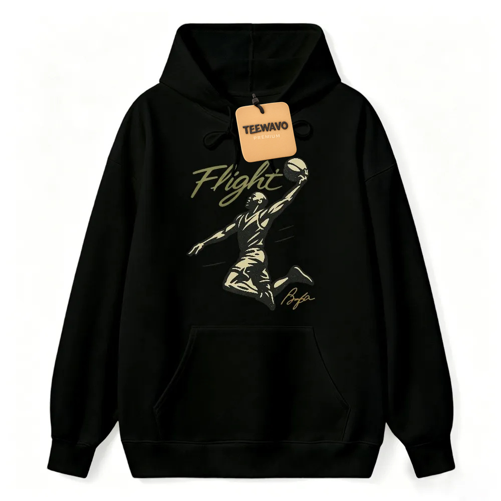 Flight Basketball Player Dunk Silhouette Graphic Unisex Classic Hoodie