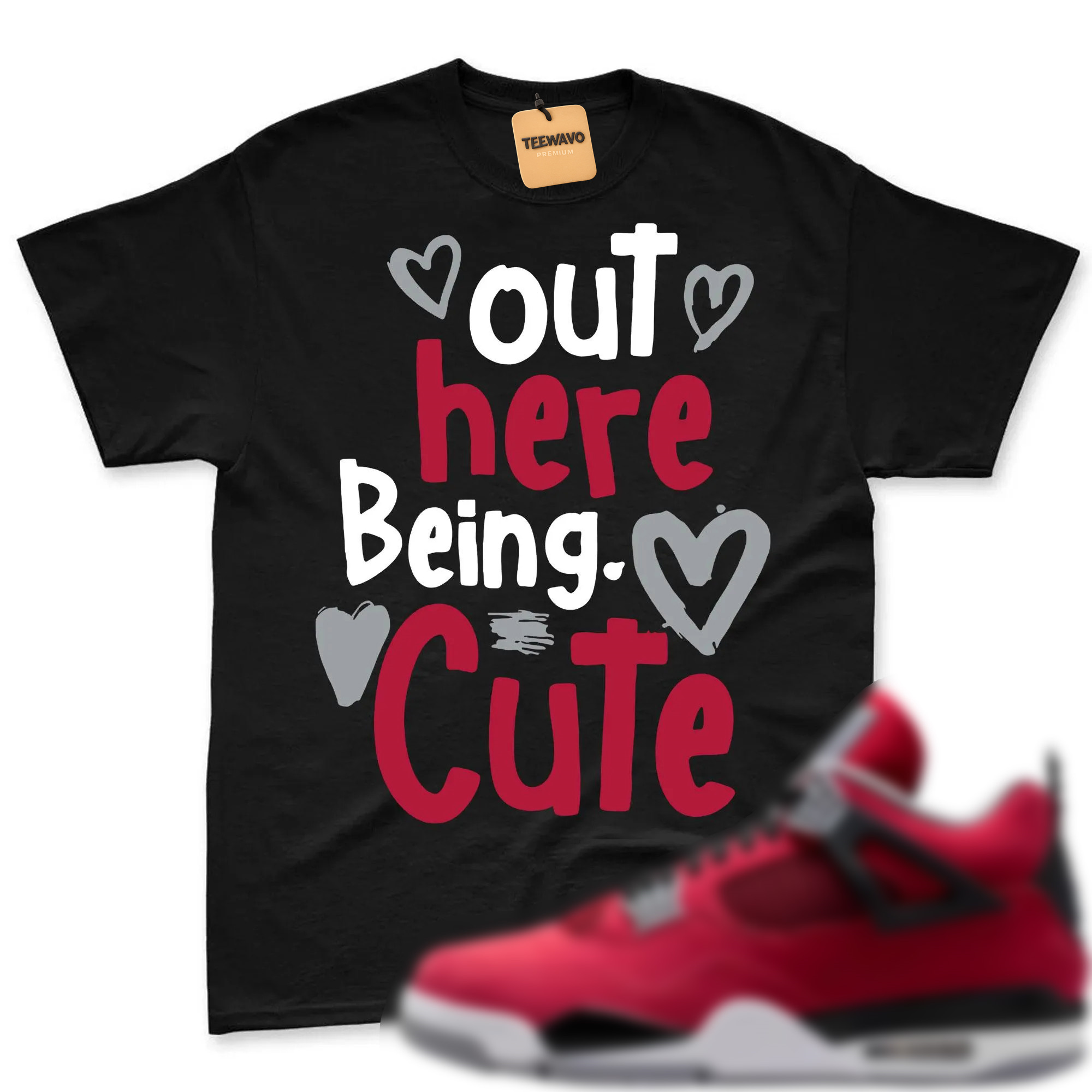 CUTE! Shirt To Match AJD 4 Toro Bravo Fire Red Black