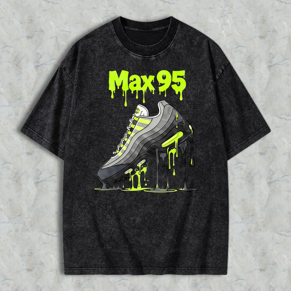 Neon Green Max 95 Sneaker Graphic Washed T-shirt