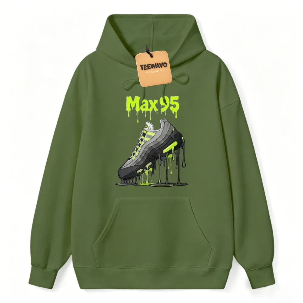 Max 95 Neon Green Drip Sneaker Graphic Unisex Classic Hoodie
