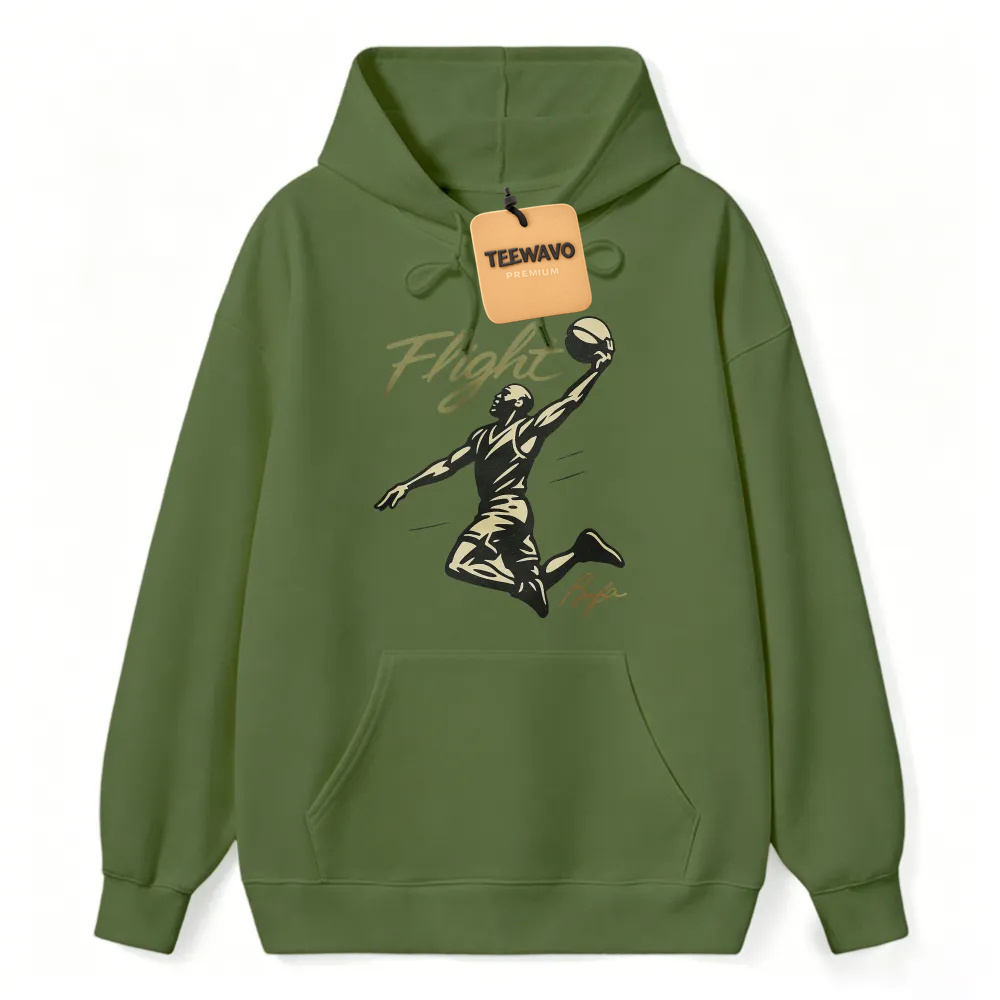 Flight Basketball Player Dunk Silhouette Graphic Unisex Classic Hoodie