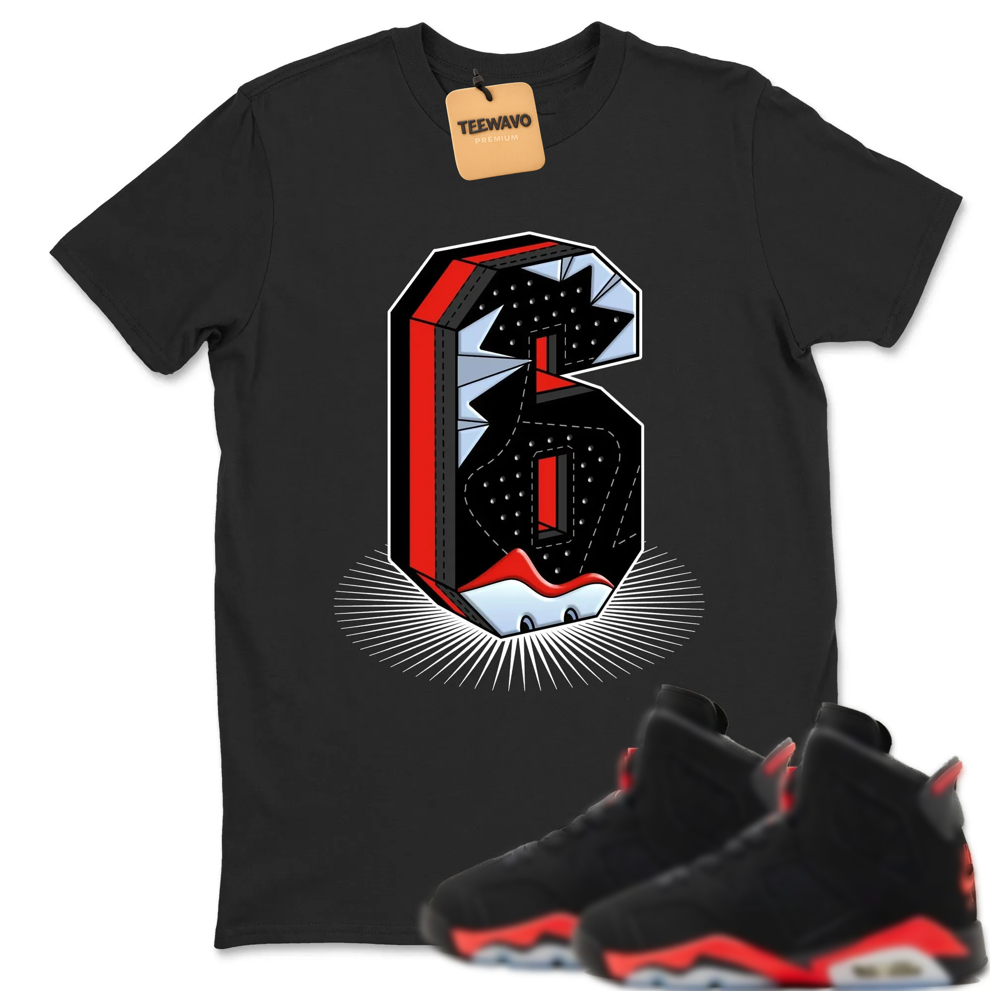 Number Statue TEEWAVO Sneaker Tees - Alr Joarden 6 Reverse Infrared