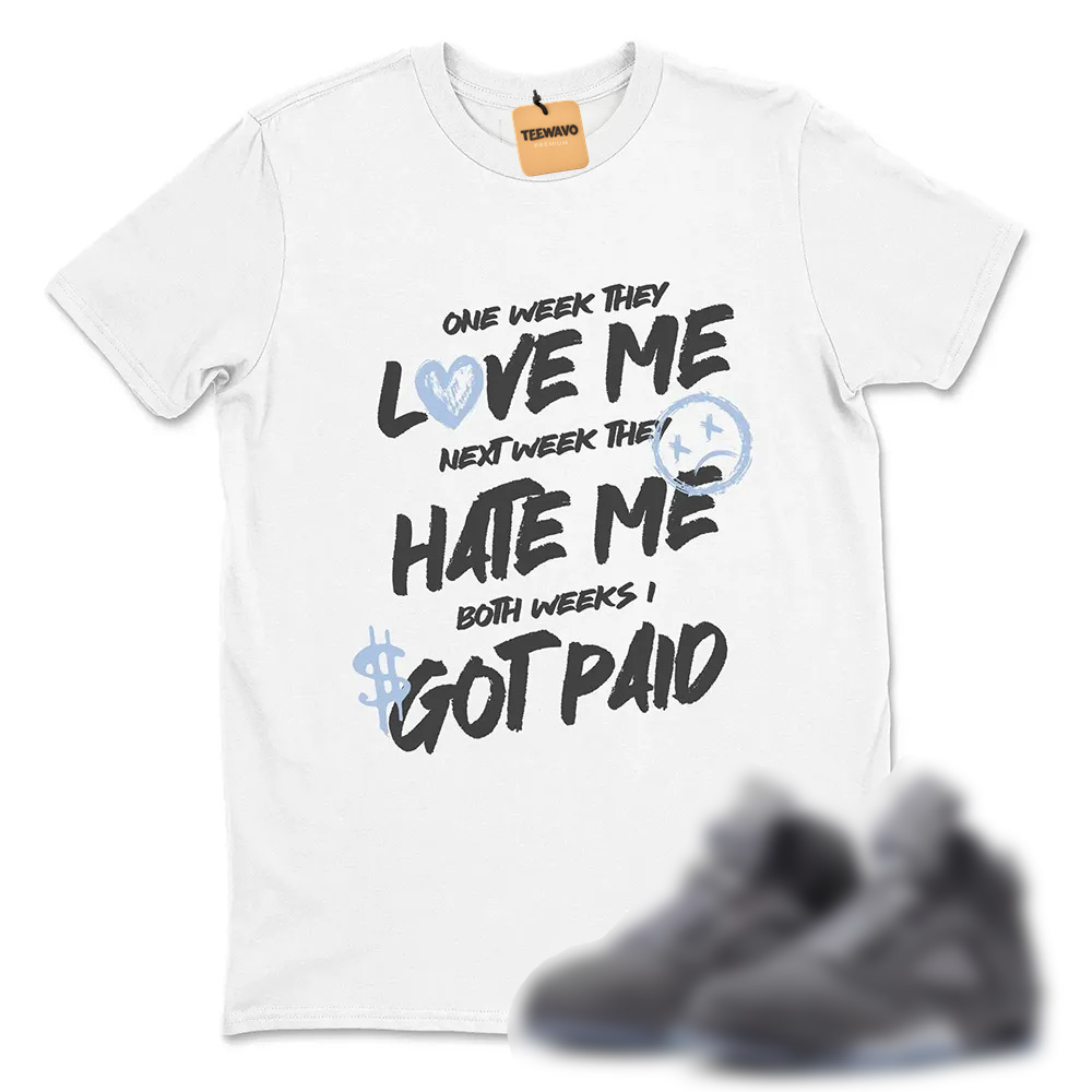 I Got Paid TEEWAVO Sneaker Tees - AJD 5 Wolf Grey