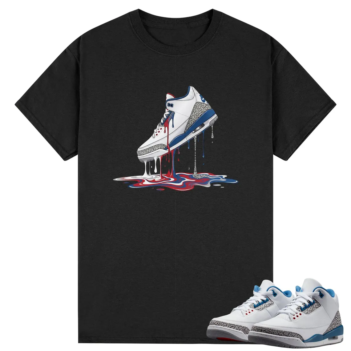 Dripping Shoe Shirt to Match AJ 3 True Blue