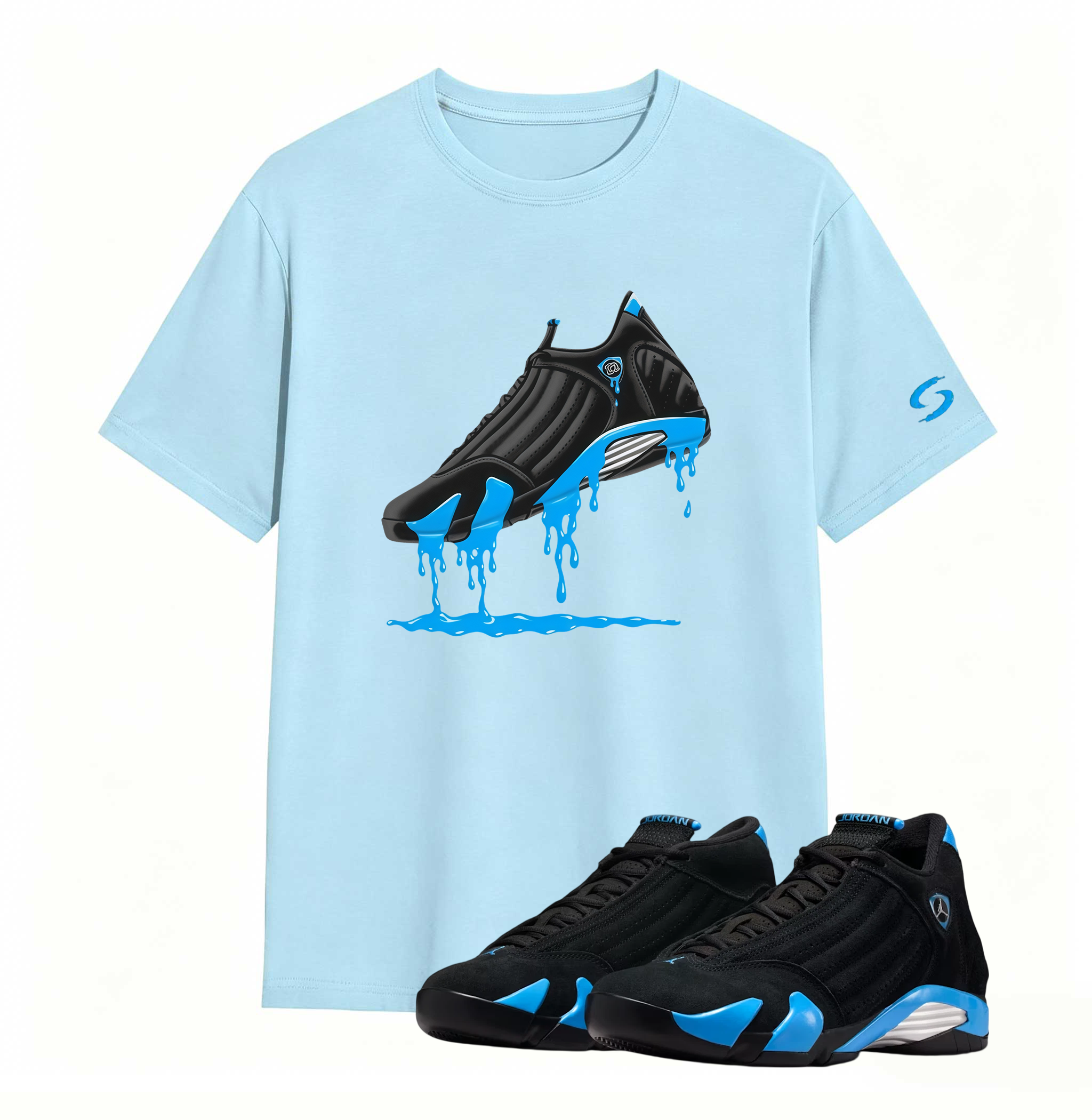 Air Jordan 14 University Blue Matching T-Shirt