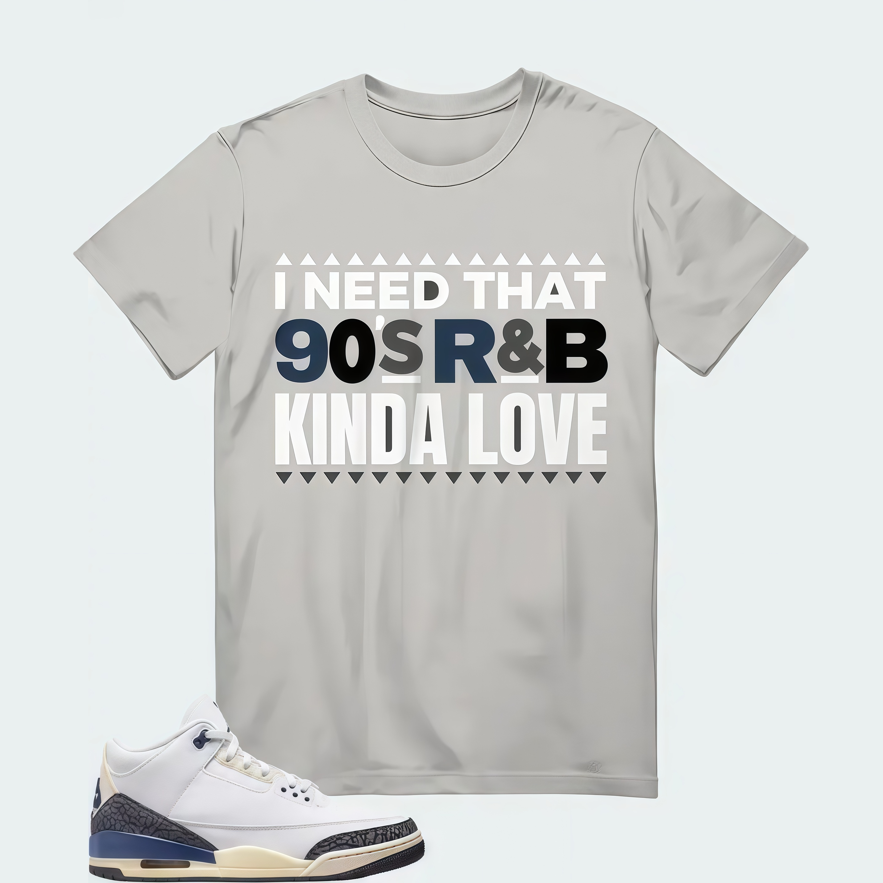 Air Jordan 3 x A Ma Maniere Diffused Blue , T-Shirt (I Need That 90s R&B Kinda Love)
