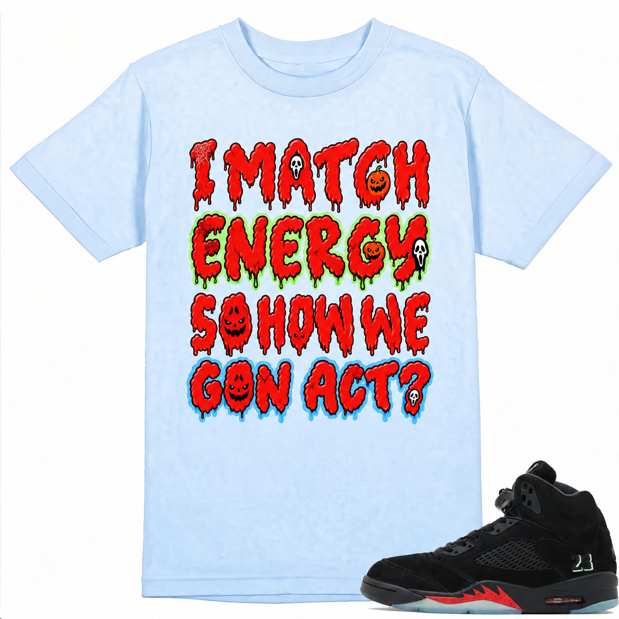Match Energy Shirt to Match A.J 5 Halloween Sneaker