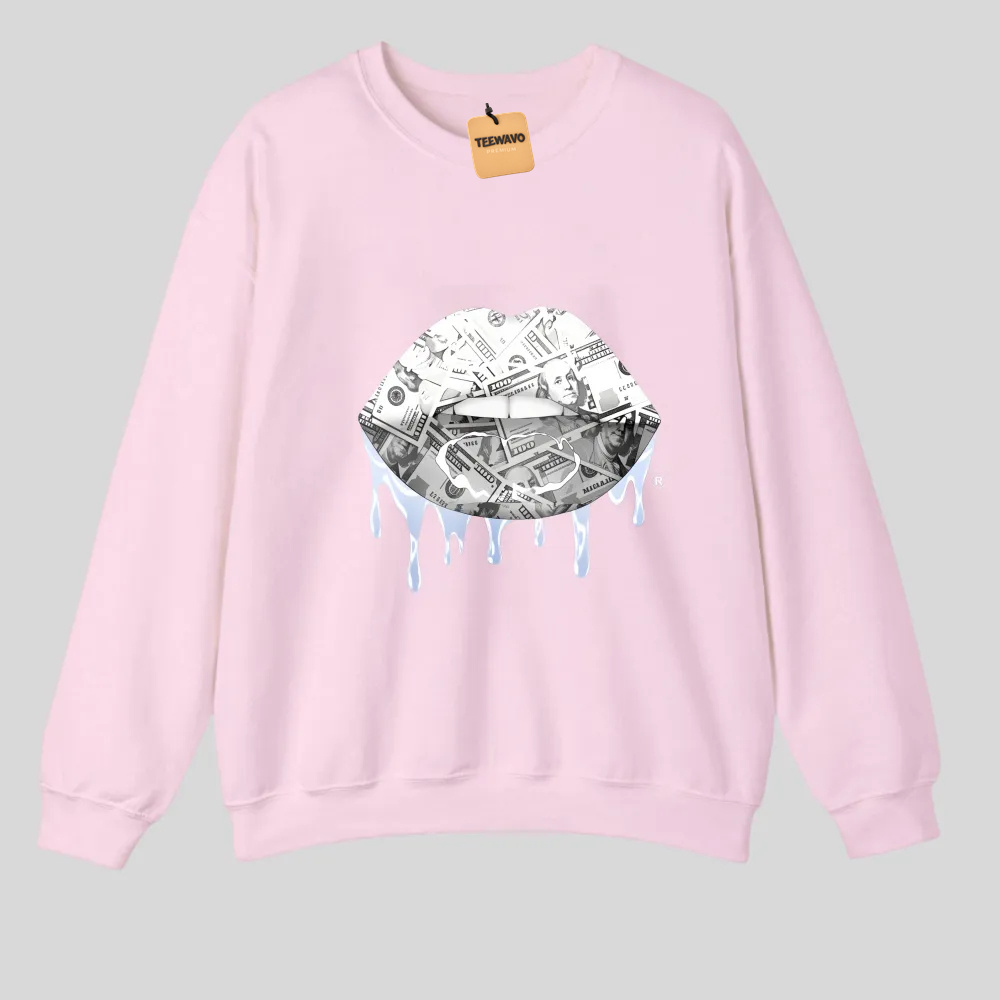 Money Lips With Dripping Effect tshirt 100% cotton