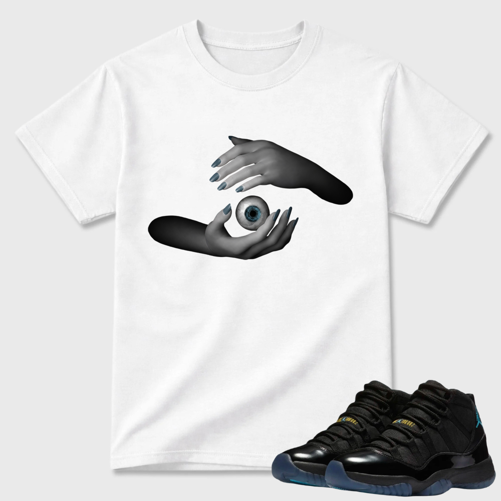 Hands Holding Eye Air Jordan 11 Mystical Tee