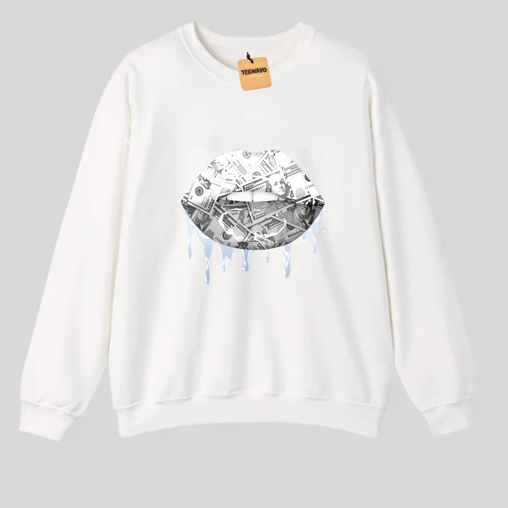 Money Lips With Dripping Effect tshirt 100% cotton