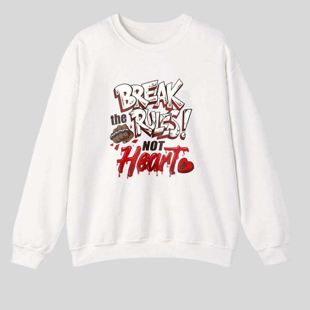Break The Rules With Heart tshirt 100% cotton