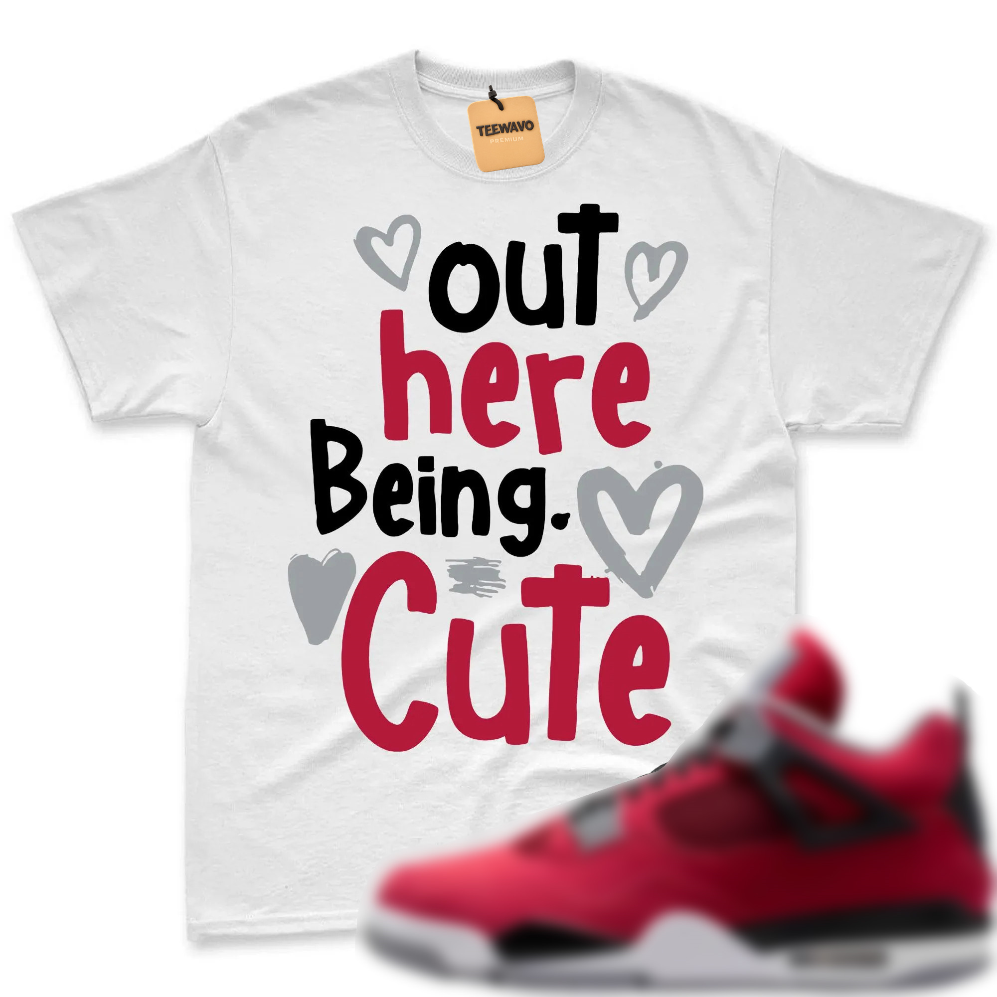 CUTE! Shirt To Match AJD 4 Toro Bravo Fire Red Black